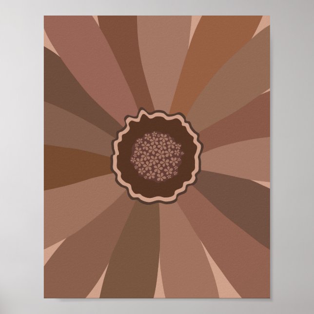 Poster Mocha Mousse Daisy Floral (Devant)