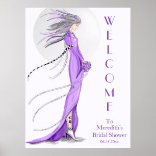 Poster "Mod Bride" Bienvenue à la fête de mariage