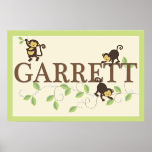 Poster Mod Monkey Personnalisé Personnalisé Baby Name Pos
