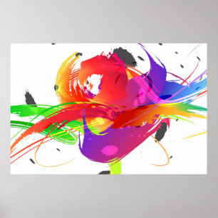 Poster Mode Abstrait Lorikeet Paint Splatter