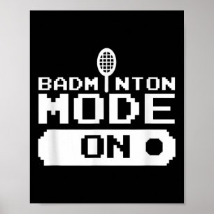 Poster Mode Badminton Activé Équipe Navette Joueur Entraî