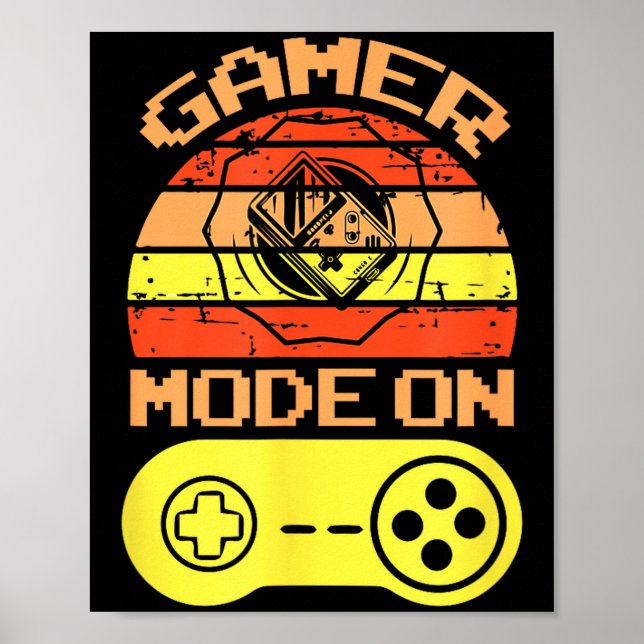 Poster Mode de jeu activé Citations de jeu drôles Cadeau  (Devant)