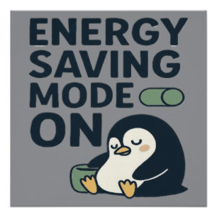 Poster Mode d'économie d'énergie activé - Conception de m