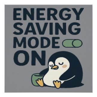 Poster Mode d'économie d'énergie activé - Conception de m