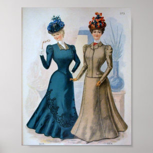Poster Mode féminine vintage des années 1890