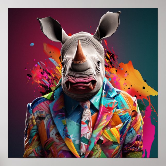 Poster Mode Rhino blanc (Devant)