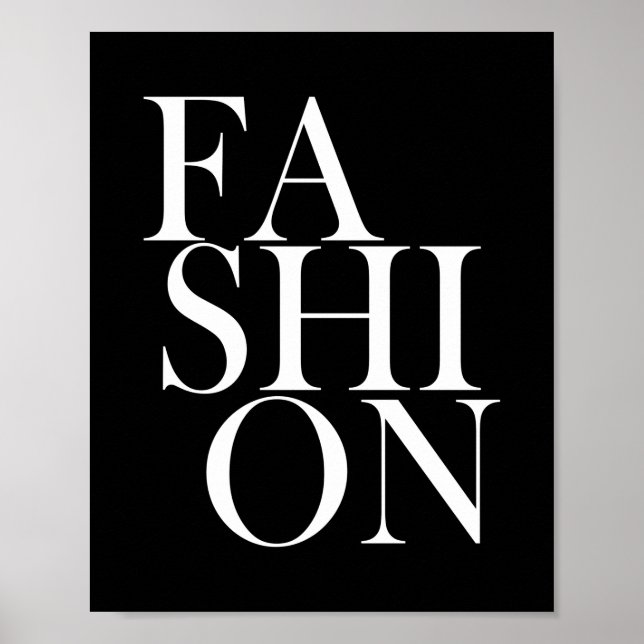 Poster MODE - Tendance typographie noire citée fashionist (Devant)