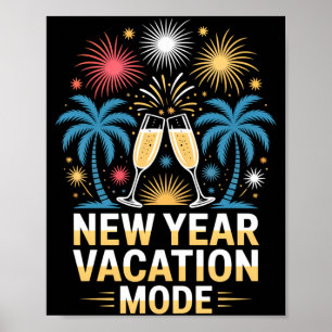 Poster Mode vacances nouvel an homme heureux nouvel an