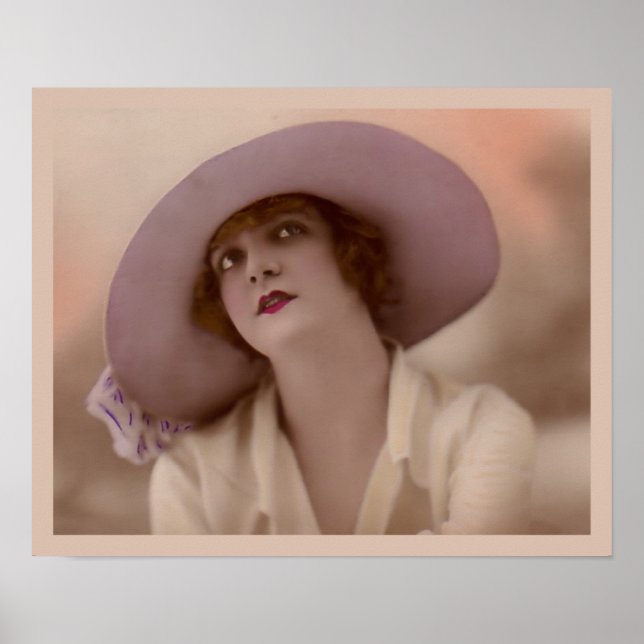 Poster Mode Vintage "Dame rose" (Devant)