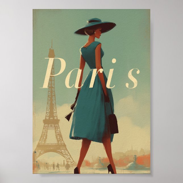 Poster Mode vintage Parisienne (Devant)