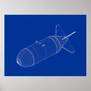Poster Modèle 3D de bombe à gravité nucléaire
