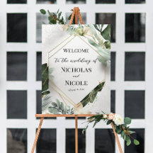 Modèle d'Affiche de bienvenue Mariage floral
