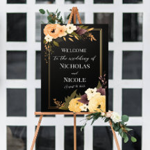 Modèle d'Affiche de bienvenue Mariage floral