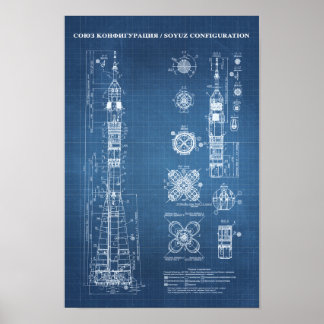 Poster Modèle d'architecture spatiale Soyuz