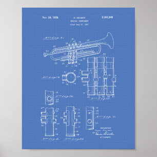 Poster Modèle d'art de brevet de la trompette 1939