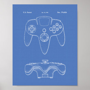 Poster Modèle d'art de brevet du jeu 1996 de contrôleur