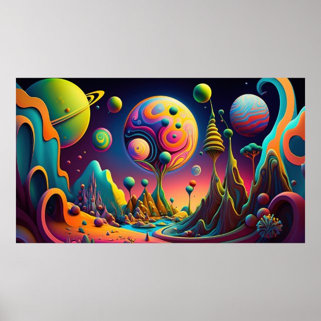 Poster Modèle de bannière de l'espace psychédélique (Devant)