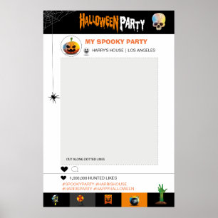 Poster Modèle de cadre photo pour soirée Halloween
