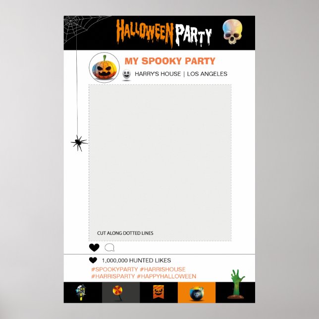 Poster Modèle de cadre photo pour soirée Halloween (Devant)