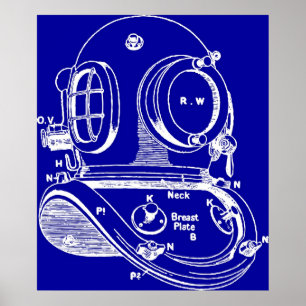 Poster Modèle de casque de plongée