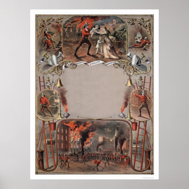 Poster Modèle de certificat du service d'incendie (Devant)