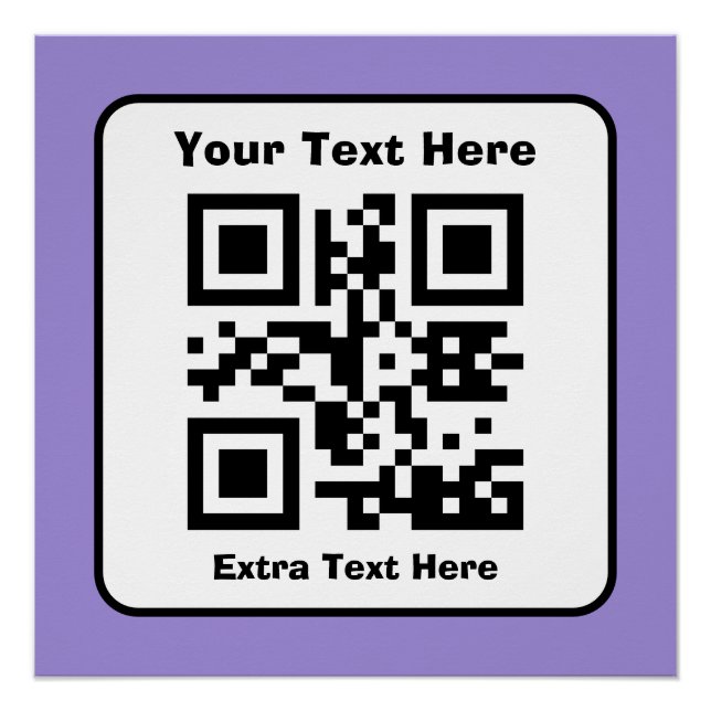 Poster Modèle de code QR scannable avec texte modifiable (Devant)