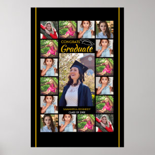 Poster Modèle de collage photo Félicitations diplômé 20XX
