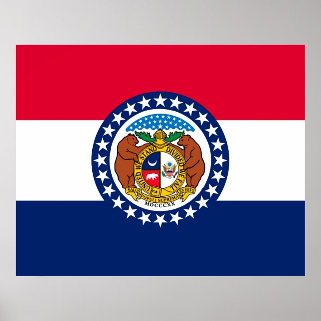Poster Modèle de drapeau d'État du Missouri (Devant)