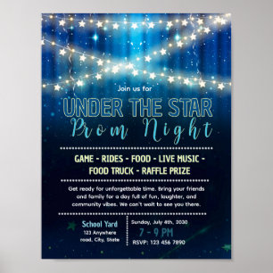 Poster Modèle de flyer de bal de promo nuit étoilée modif