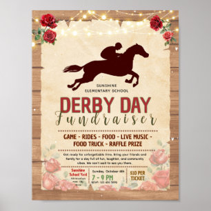 Poster Modèle de flyer de collecte de fonds pour derby mo