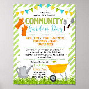 Poster Modèle de flyer de collecte de fonds pour jardin c