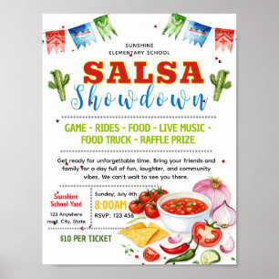 Poster Modèle de flyer modifiable pour concours de salsa