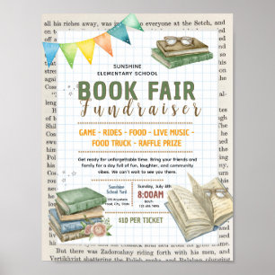 Poster Modèle de flyer modifiable pour foire du livre