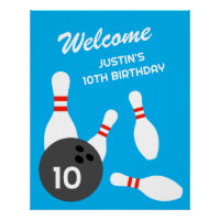 Modèle de la fête d'anniversaire de Bowling