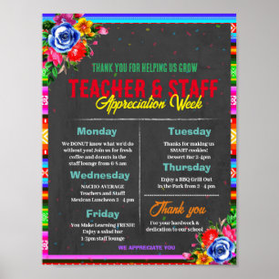 Poster Modèle de la semaine d'appréciation des enseignant