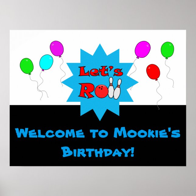 Poster Modèle de l'affiche de Bowling personnalisé (Devant)