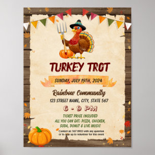 Poster Modèle de l'affiche de l'événement Turkey Trot