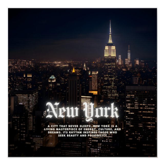 Poster Modèle de l'affiche Skyline de New York (Devant)