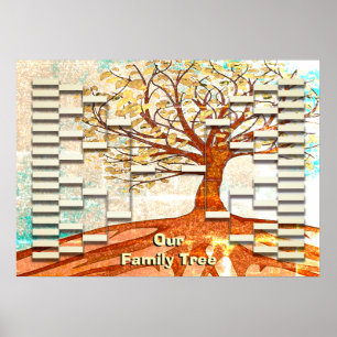 Poster Modèle de l'arborescence de la famille personnalis