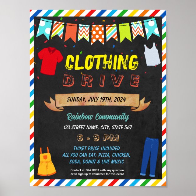 Poster Modèle de l'événement Clothing Drive (Devant)