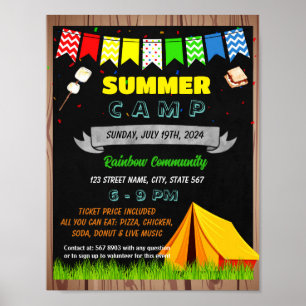 Poster Modèle de l'événement du camp d'été
