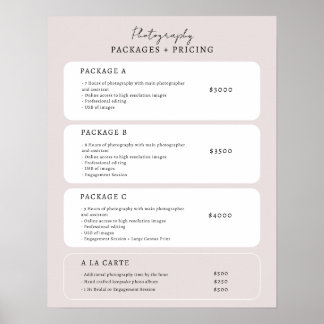 Poster Modèle de liste de prix neutre simple