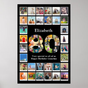 Poster Modèle de photo de famille pour le 80e anniversair