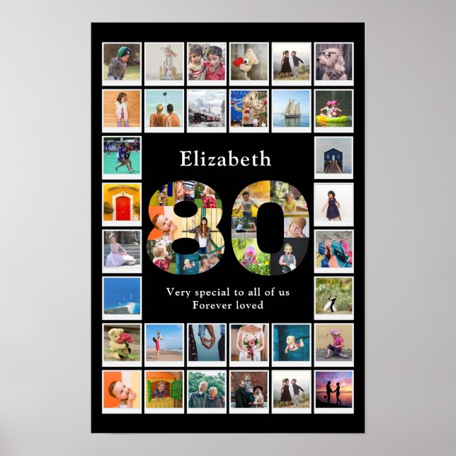 Poster Modèle de photo pour 80e anniversaire (Devant)