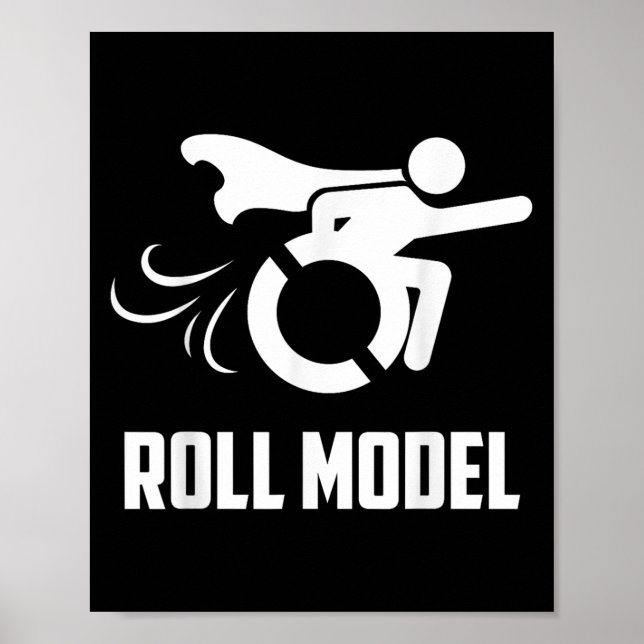 Poster Modèle de rouleau cool _ Personne handicapée drôle (Devant)