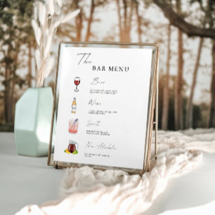 Poster Modèle de signature du menu de la barre minimalist