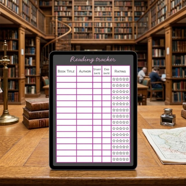 Poster Modèle de suivi de lecture numérique pour tablette (Créateur téléchargé)
