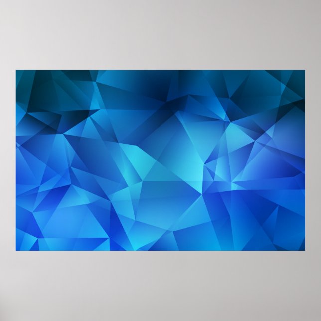 Poster Modèle de triangles de dégradé BLEU clair. Créatif (Devant)