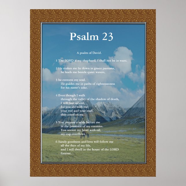 Poster Modèle d'Écriture,  Psaume 23 (Devant)
