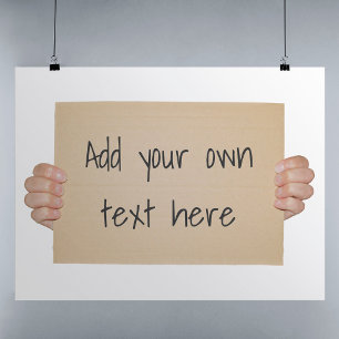 Poster Modèle des signes de protestation en carton